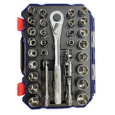 WORKPRO WP202525 30 Parça 1/2’’ CR - V Metrik/İnç Profesyonel Lokma Takımı - Onivias